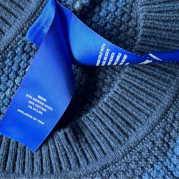 Kit and Ace Merino Wool Blend Sweaters Men’s Navy Waffle Knit Size L - Picture 9 of 10